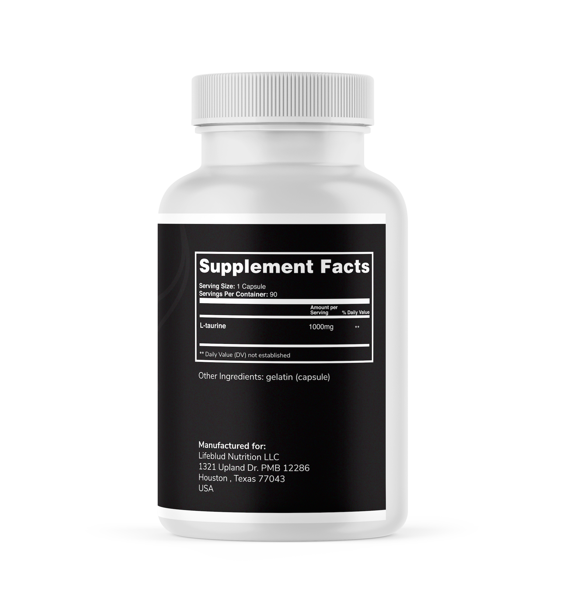 lifeblud taurine amino acid high purity no filler filler free